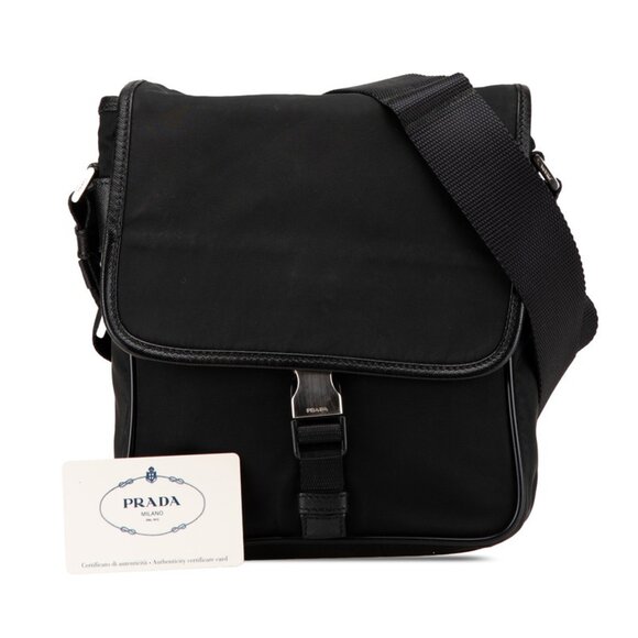 PRADA Black Leather Messenger Shoulder Bag - Picture 11 of 12